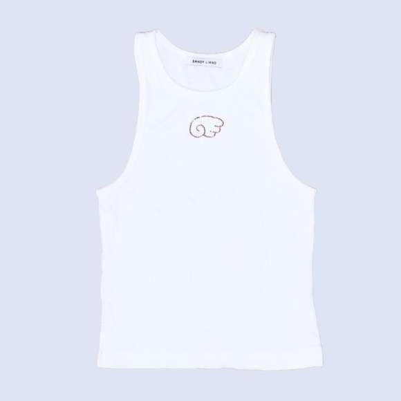 Sandy Liang Tops - Sandy Liang Wish white tank top NWT